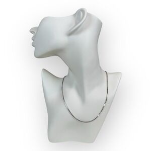 Sterling Silver 925 Box Chain Necklace 16" Simple Minimalist Everyday Jewelry
